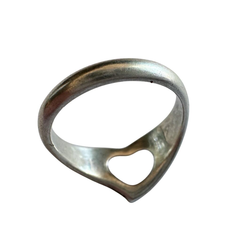 Tiffany & Co.  Elsa Peretti Open Heart Ring - Size 5 - Sterling Silver - Picture 5 of 8